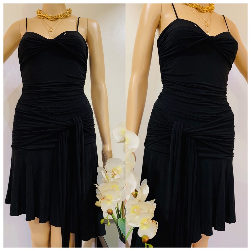 BCBG Black Rouched Mini Dress - Picture 3 of 7